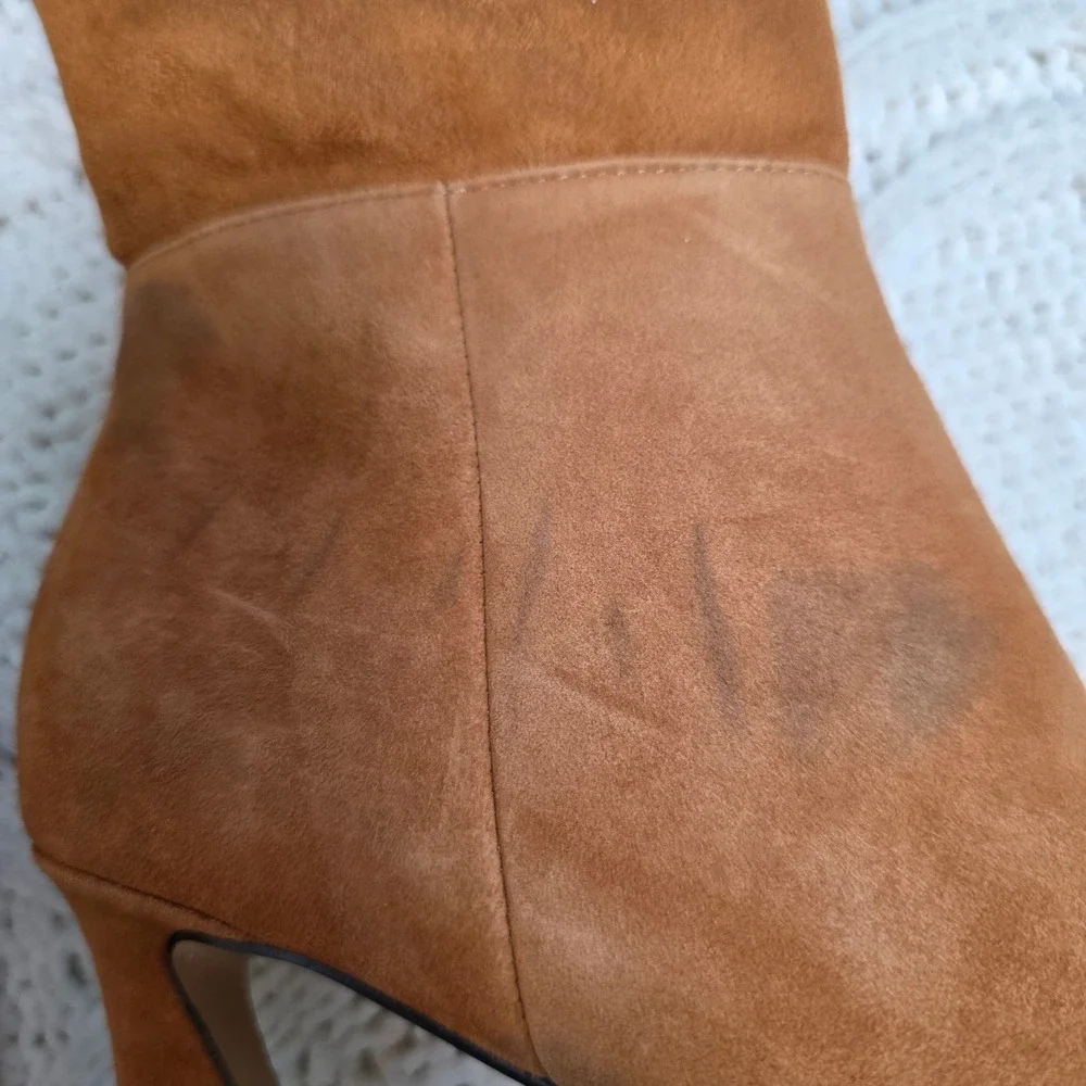 Vince Camuto Over The Knee Lace Up‎ Boots 5.5 WIDE CALF Womens Brown Pointed Toe